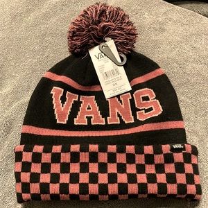 Vans Off The Wall Women's Spirit Pom Checkered Cuff Beanie